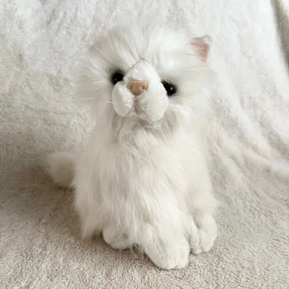 Walmart White Persian Cat Kitten 10” Realistic Plush Stuffed Animal Vintage Toy